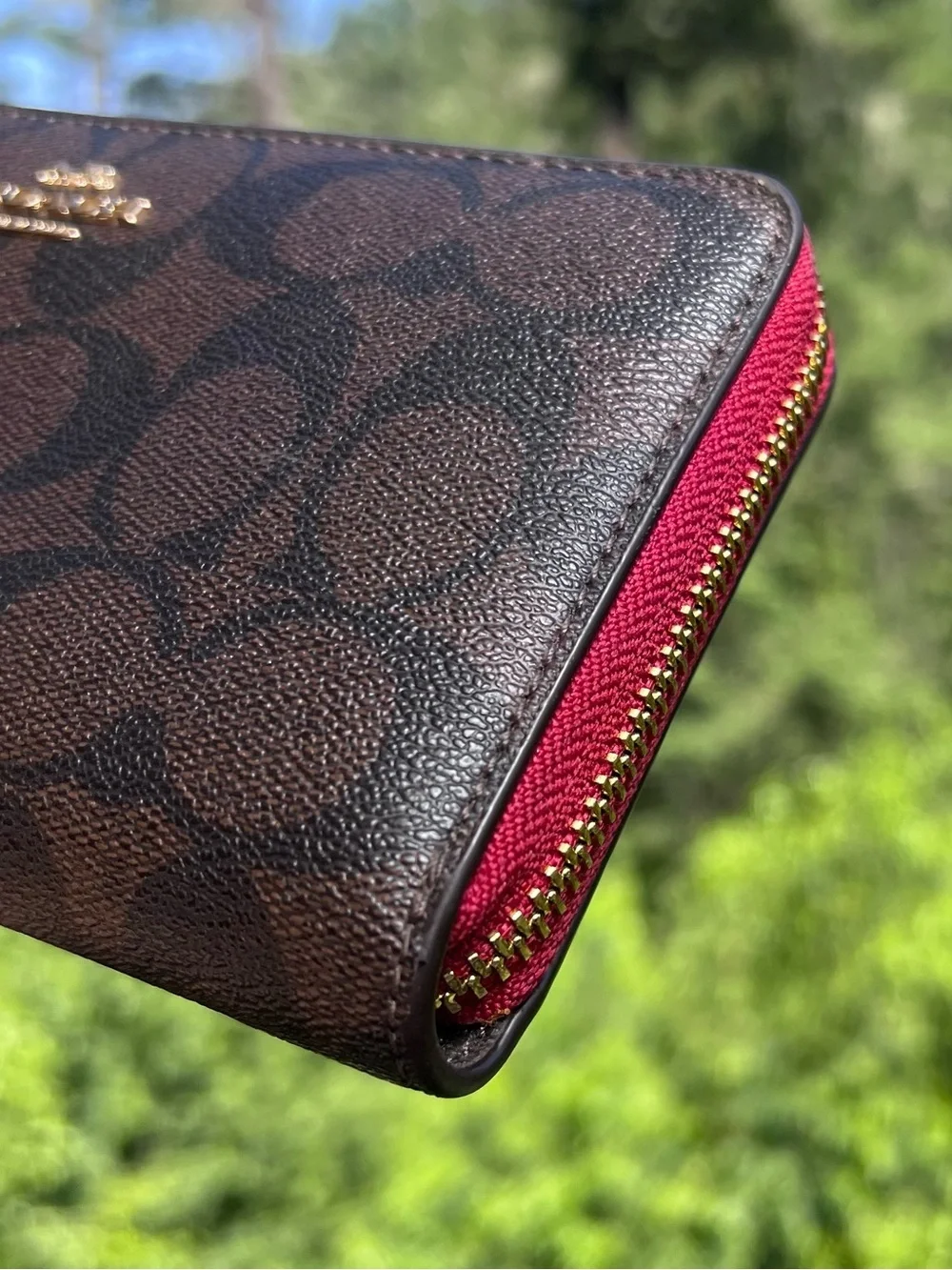 Coach long zip